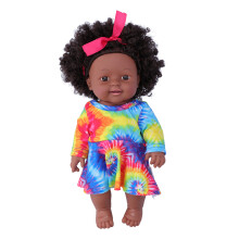 Odorless Soft Vinyl Baby Doll Realistic Black Reborn Doll With Cute Face And Moveable Arms Legs Lifelike Appearance Removable Clothes Educational