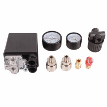 Practical Use Air Compressor Pressure Switch Control Valve Easy To Install Four Port Manifold On Off Switch Knob Adjustable Air Pressure Range NPT