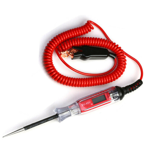 Voltmeter Probe Digital LED Circuit Tester Automotive Test Light DC Voltage Tester With Computer Safe Adjustable Polarity Detection Insulation