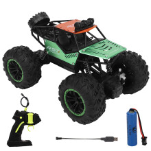 Caminhão RC infantil com amortecedores, controles responsivos e bateria recarregável, alta velocidade, carroceria metálica, estilo crawler, para