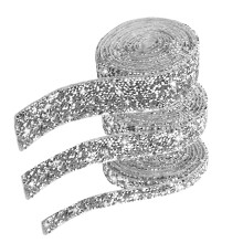 Decorative Jewel Ribbon Sparkling Rhinestone Ribbon Self Adhesive Rhinestone Ribbons Strong Stickiness Glitter Effect Cuttable For Crafts Shoes