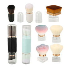 Retractable Travel Makeup Brush Petal Shaped Handle Fast And Flawless Finish Multi Functional Makeup Brushes Soft Material Cruelty Free Bristles