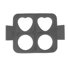 Flexible Silicone Egg Rings with Heart Round Square Molds Nonstick Dishwasher Safe Heat Resistant500Degrees F Perfect for Breakfast Creations