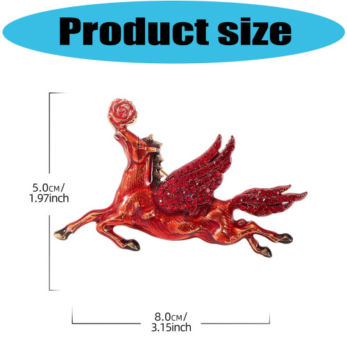 Broche Cheval Zodiaque Alliage 8x5cm 2