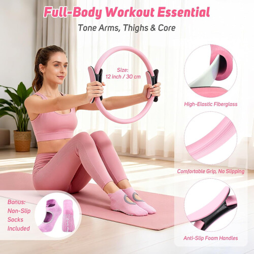 Κιτ Pilates για γυναίκες: Δακτύλιος, μπάλα, λάστιχα, ολισθητήρας και κύλινδρος – 1