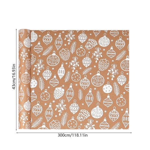 Papel de embrulho de Natal para presentes de Natal, 43 x 300 cm (17 x 118 polegadas) 2