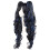 Parrucca Lolita lunga e riccia multicolore con clip per cosplay (Nero/Blu) 3