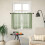 Olive Green Kitchen Curtains Linen Sheer Tier 2 pcs 30 inch 5