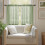 Olive Green Kitchen Curtains Linen Sheer Tier 2 pcs 30 inch 6