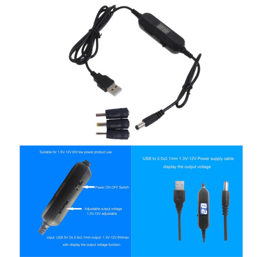 Μετατροπείς USB5V σε DC12V Μετατροπείς τάσης ανύψωσης Καλώδιο USB σε 5.5x2.1mm Συνδέσεις με 1