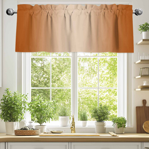 Κρεμαστό βερνίκι Ombre Burnt Orange 60x18 ιντσών, με τσέπη για κουρτινόξυλα, φιλτράρισμα 1