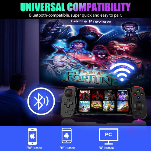 Ασύρματο χειριστήριο παιχνιδιών Bluetooth για iOS και Android, ανασυρόμενο χειριστήριο 1