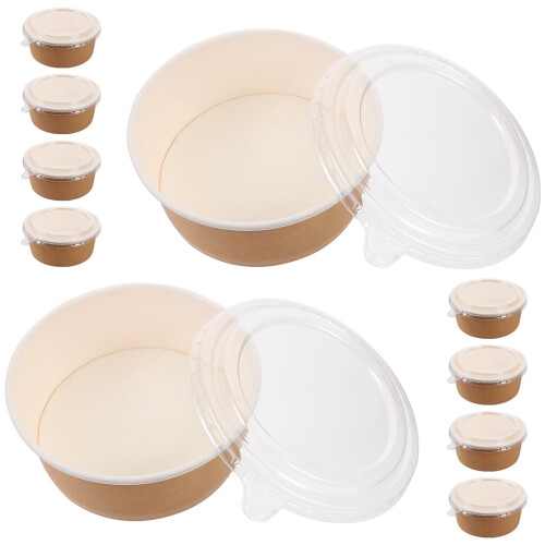 Μπολ από χαρτί Deli Kraft με καπάκι 20 τεμάχια 5,915,912,17 ίντσες 2