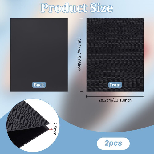 2 τεμάχια 15x11 ίντσες μαύρες λαστιχένιες σόλες, πάχους 2,5 χιλιοστών, αντιολισθητικό 1