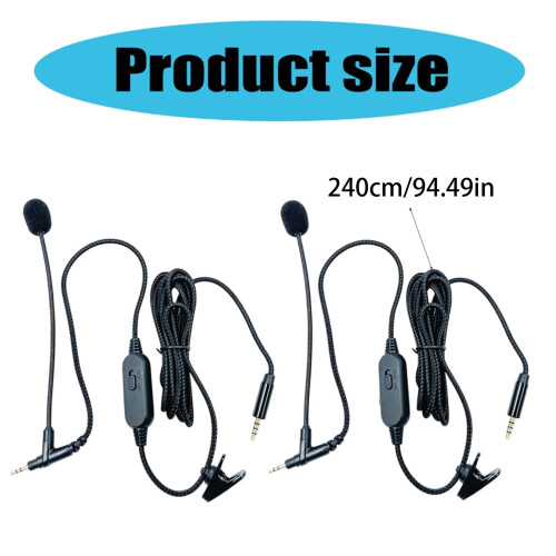 Boom Microphone Cable Headset Adapter with Mic Switcher 2