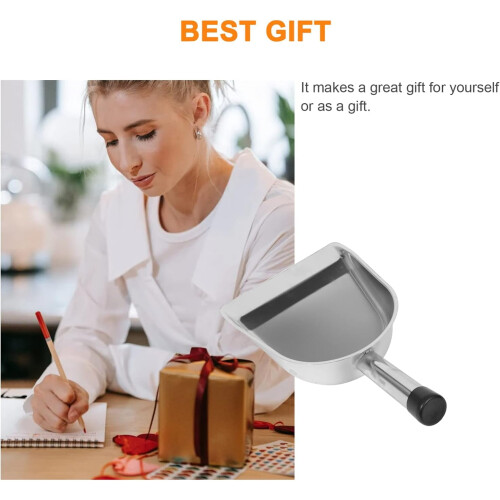 1Pc Thickened Stainless Steel Dustpan Hand-held Garbage Shovel for Home Use Comfortable Handle for Efficient Cleaning Multi-Purpose Tool 1