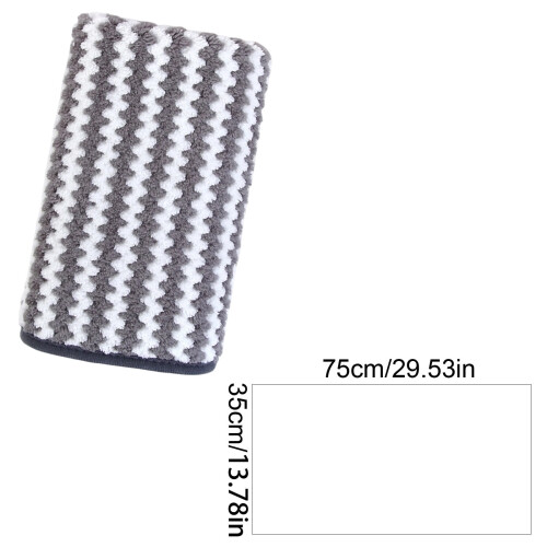 Ριγέ κοραλί πετσέτα fleece unisex70x140εκ. 2