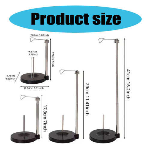 Height Adjustable Cone Thread Stand Holder Sewing Thread Stand with Telescopic Rod, Smoother Feed Thread Spool Holder 2