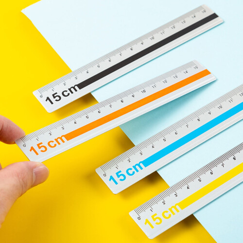 2pc 15cm Metal Straight Ruler Slip Resistant Design Portable Size For Technical Drafting Classroom Projects Home Office 1