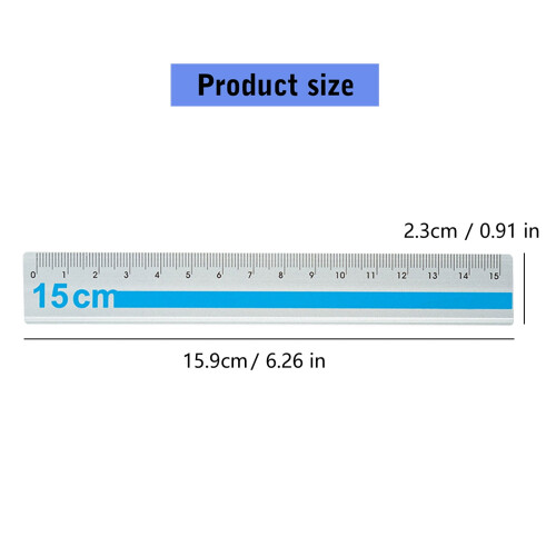 2pc 15cm Metal Straight Ruler Slip Resistant Design Portable Size For Technical Drafting Classroom Projects Home Office 2