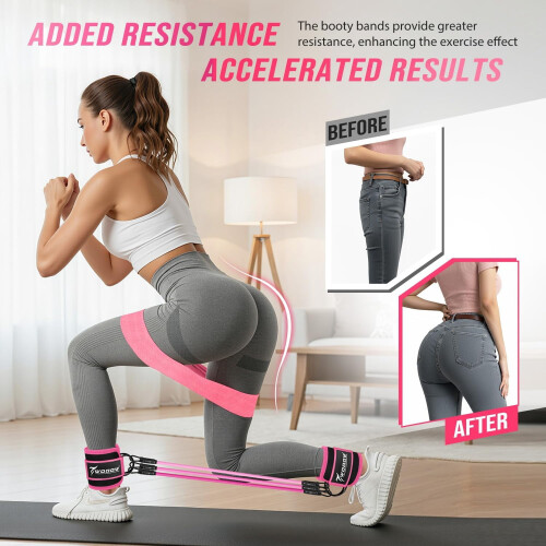Resistance Bands Set with Ankle Cuffs 5 pcs 1