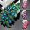 Γυναικεία Vintage Φτερό Λουλούδι Σχήμα Rhinestone Καρφίτσα Καρφίτσα Σήμα Στήθος για 6
