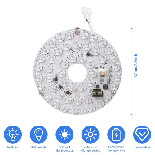 Module d'éclairage LED en aluminium pour ventilateur de plafond, 120 V, à intensité variable 2