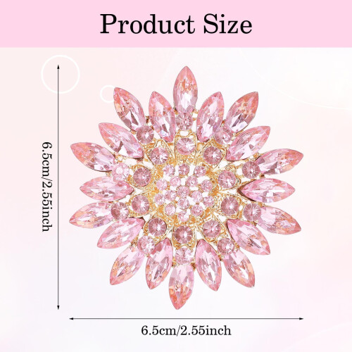 Broche fleur élégante – Acrylique et alliage, 6,8 cm 2