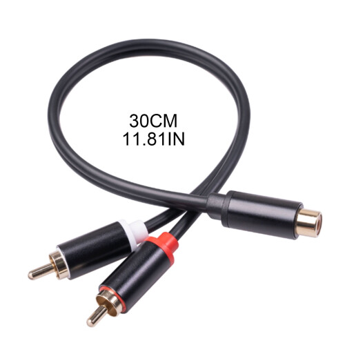 Καλώδιο Subwoofer 2 Αρσενικό σε 1 Θηλυκό Στερεοφωνικό Y Adapter, Επιχρυσωμένο Καλώδιο 2