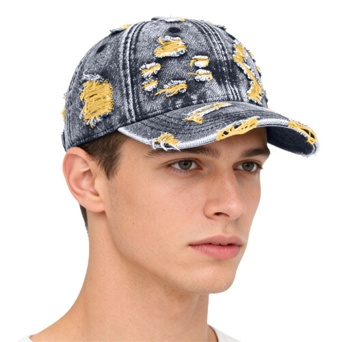 Gescheurde denim baseballpet – Verstelbare snapback, 1
