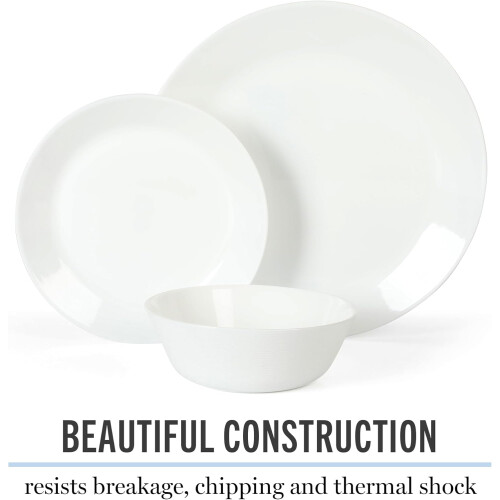 Opalton 18 Piece Chip and Break Resistant Opal Glass Dinnerware Set 2
