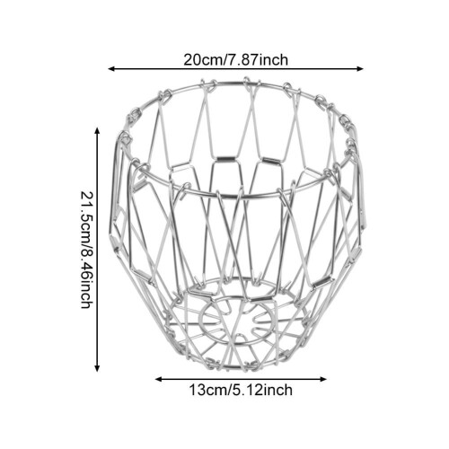 Folding Fruit Basket – Metal Transformable Storage Bowl, Large Capacity & Decorative Tablepiece 1