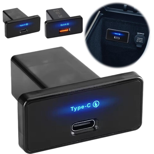 Car Charger Fast Charging PD Type C/USB RV USB Outlet Adapter Car Charge 2