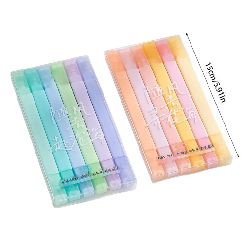 Double Headed Highlighter Double Headed Marker Highlighter Pen Quick Drying for Scrapbooking Card Making Drawing 2