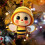 Yellow Acrylic Bee Ornament 3.1 inch 5