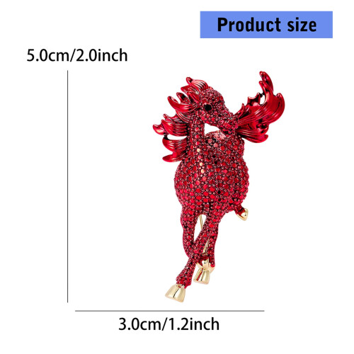 Krystallhestebrosje i legering – 5x3cm 2
