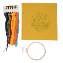 Home Decoration Ready Embroidery Kit For Adults, Beginner Cross Stitch Kits With Floral Design Print Patterns And Detailed Instruction Booklet
