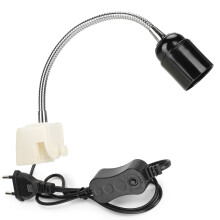 Luminária de mesa com suporte ajustável e haste flexível, interruptor liga/desliga, ideal para quarto, escritório, jardim, cultivo de répteis e