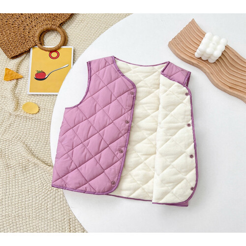 Colete acolchoado infantil sem mangas, leve e resistente, ideal para meninas de 8 a 10 anos. 1
