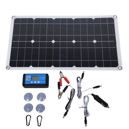 100W Waterproof Solar Panel Kit with 20A Controller, 51x28cm 1