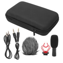 Durable Aluminum Camera Microphone With Built-In Noise Reduction Sponge Compact Shock Mount Compatible Lightweight3.5mm Microphone For Smartphone