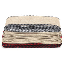 Adjustable Length Cuttable Easy To Knot Plaid Edge Design Durable Jute And Polyester Cotton Wired Edge Ribbons Christmas Burlap Fabric Ribbon for