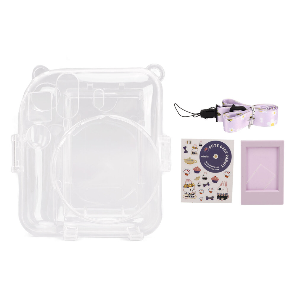Detachable Strap Clear Hard Case For Fujifilm Instax Mini12, Lightweight Protective Cover With Latch Closure And Anti Fouling Surface 9071309548662