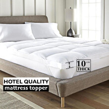 (Double) Mattress Topper 4-inch Luxury Hotel Quality 10cm Thickened Fits Full Size Ultra-Breathable Machine Washable Soft & Warm Microfiber Material
