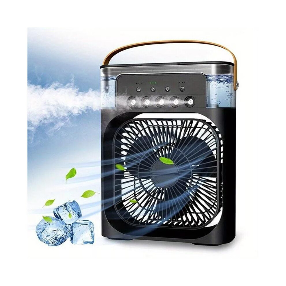 (black) Portable Air Conditioner Fan, 3 in 1 Personal Mini Cooling Fan with Water Mist Spray, 3 Speeds Evaporative