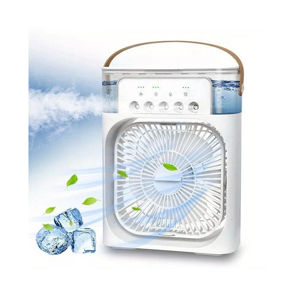 (white) Portable Air Conditioner Fan, 3 in 1 Personal Mini Cooling Fan with Water Mist Spray, 3 Speeds Evaporative