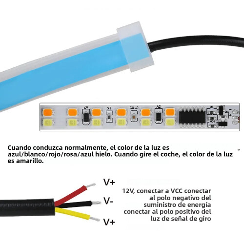 2 τεμάχια LED φώτα αυτοκινήτου DRL αδιάβροχο εύκαμπτο καθολικό φως προβολέα φλας 2