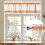 Κουρτινόξυλο Farmhouse Orange Stripe 54x18in, Θήκη για Ράβδο, Φιλτράρισμα Φωτός – Συμβατό με 7