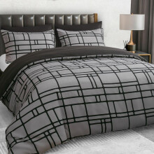 (Grey & Black, Single (135 x 200 cm)) Beige Floral Print Duvet Cover Set with Pillow Cases, Cool Bedroom Duvet Cover & Pillowcase without Filler