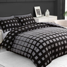 (Grey & Black Dotty, Single (135 x 200 cm)) Beige Floral Print Duvet Cover Set with Pillow Cases, Cool Bedroom Duvet Cover & Pillowcase without Filler